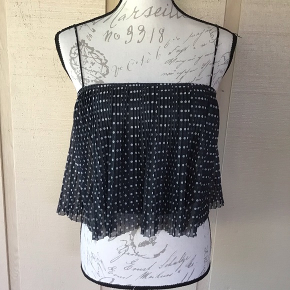 Topshop Tops - 📌3/$20-Topshop- Pleated Polka Dot Cropped Tank